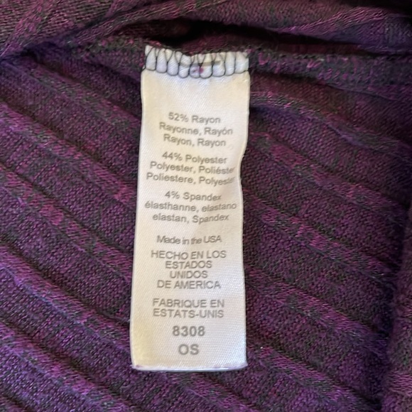 Michael Stars, Long Sleeve Women's V-neck Purple & Black Pullover Sweater - Picture 8 of 9